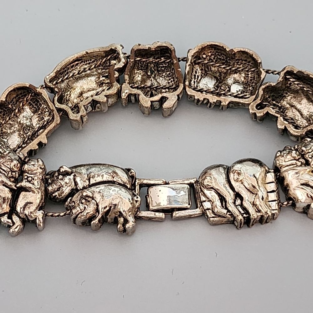 Silver Tone Pig Charm Bracelet - Picture 5 of 6